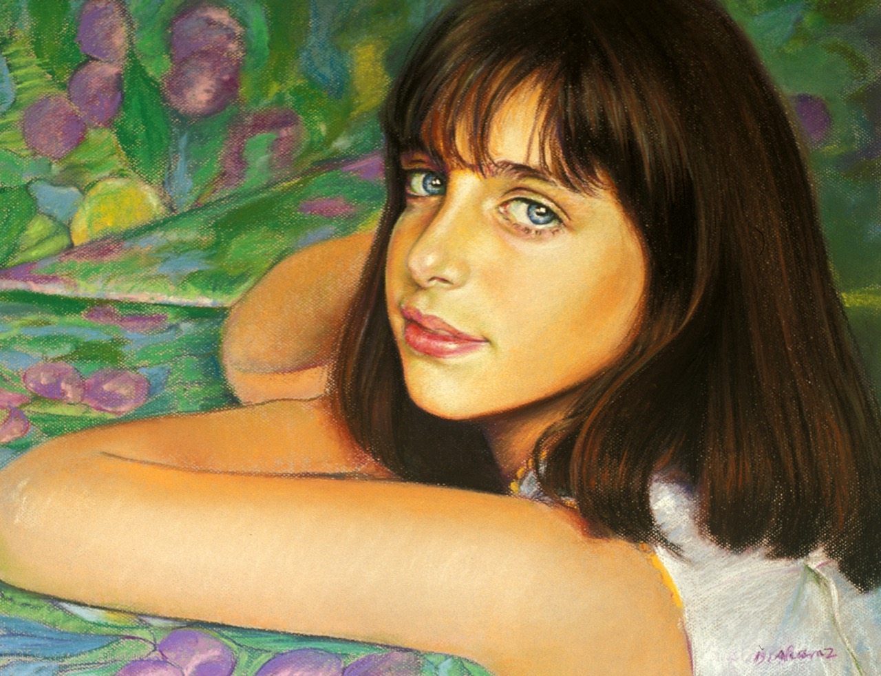 Young child pastel portrait by Dhyana Alcaraz