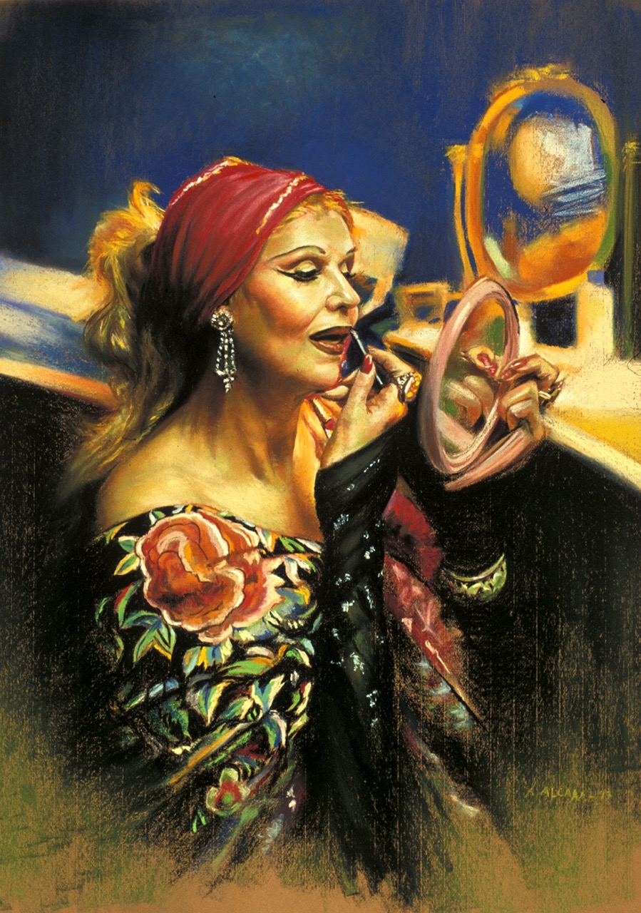 Elegant woman pastel portrait by Dhyana Alcaraz